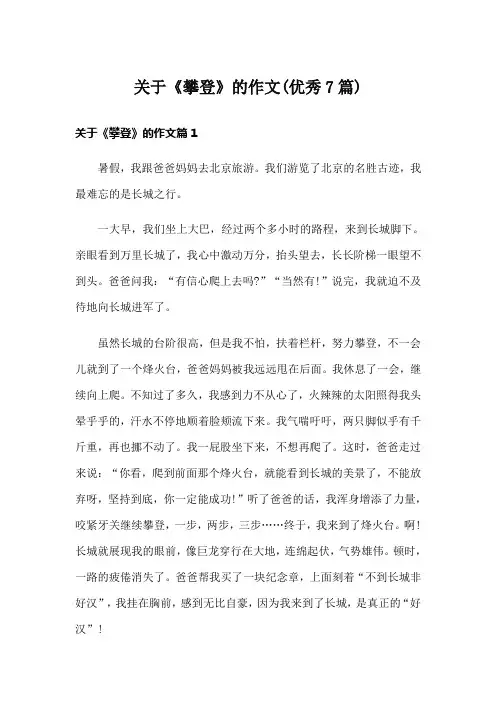 关于《攀登》的作文(优秀7篇)