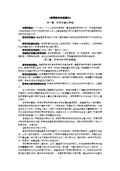 第68期岗前培训高等教育法规概论考点总结 (新)