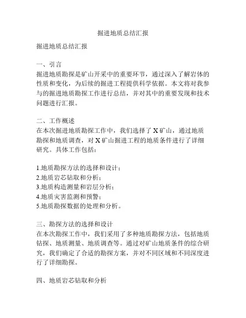 掘进地质总结汇报