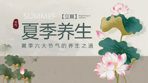 夏季六大节气的养生之道科普课件PPT