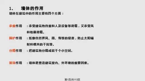 房屋建筑学墙体精解(PPT课件