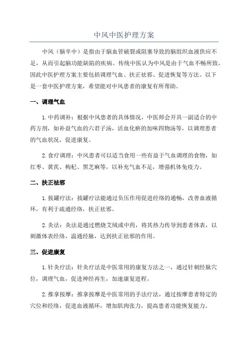 中风中医护理方案