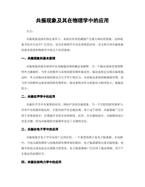 共振现象及其在物理学中的应用