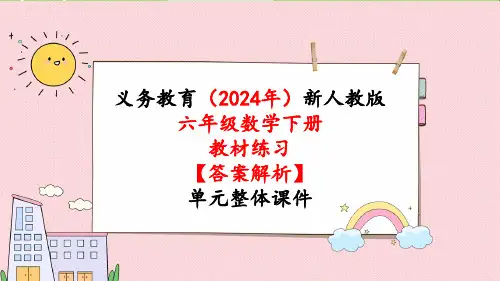 2024年新人教版六年级数学下册《教材练习9练习九》教学课件