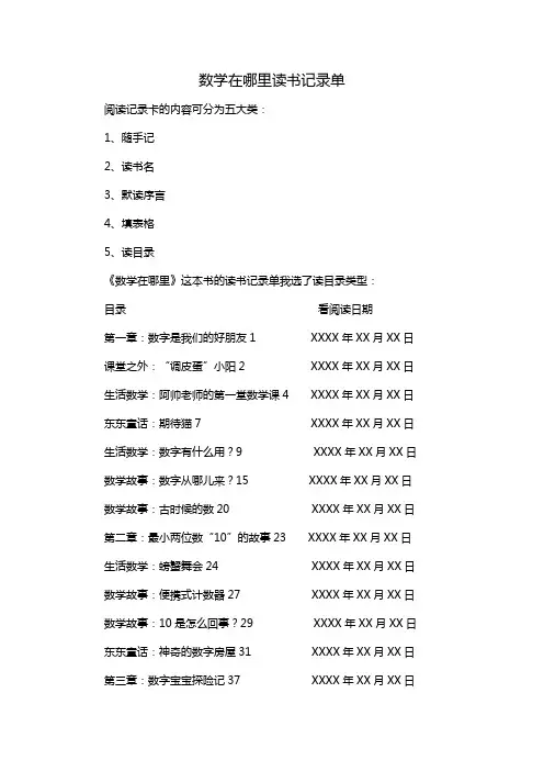数学在哪里读书记录单
