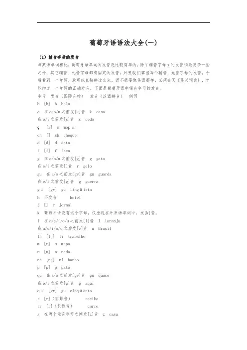 葡萄牙语语法大全
