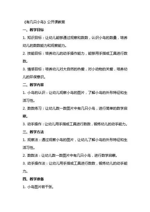 有几只小鸟公开课教案