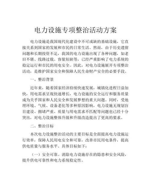 电力设施专项整治活动方案