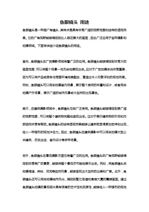 鱼眼镜头 用途