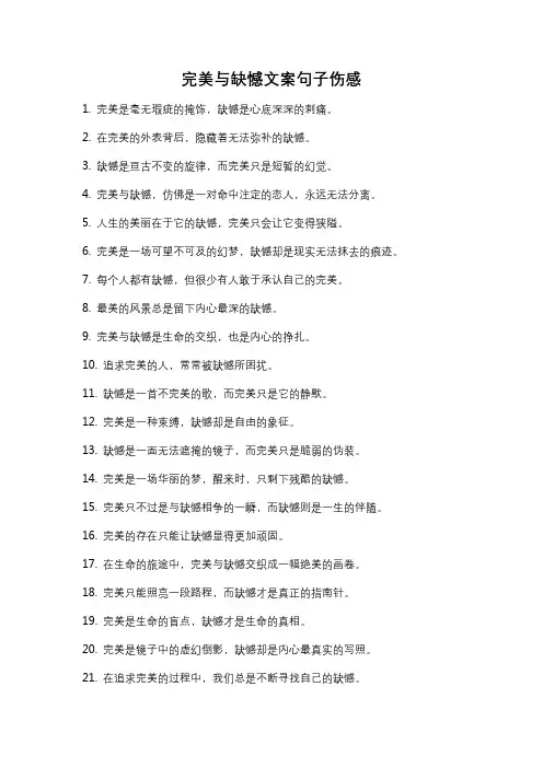 完美与缺憾文案句子伤感