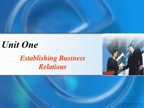 商务英语 Unit One Establishing Business Relations