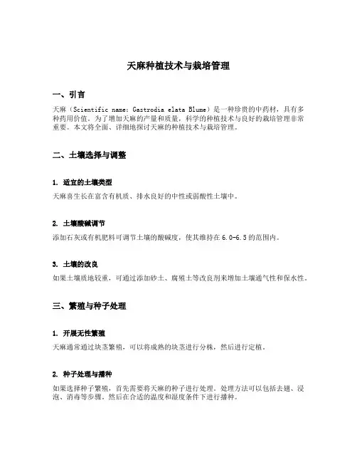 天麻种植技术与栽培管理