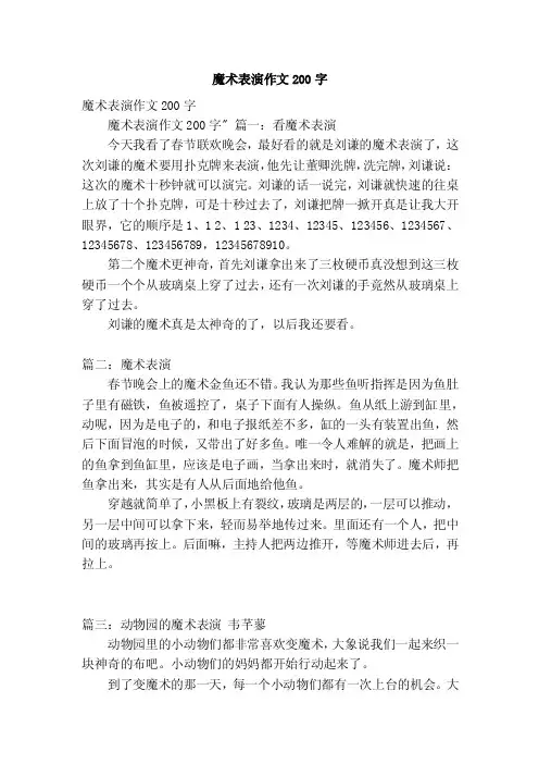 魔术表演作文200字
