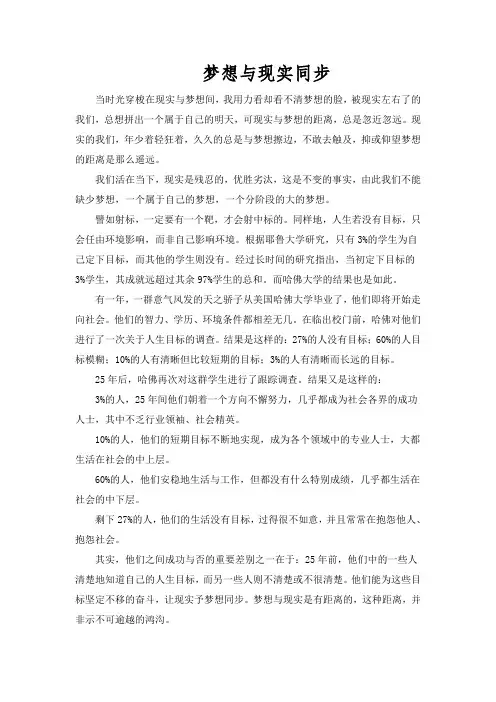 梦想与现实同步