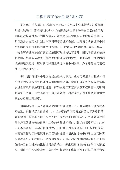 工程进度工作计划表(共5篇)