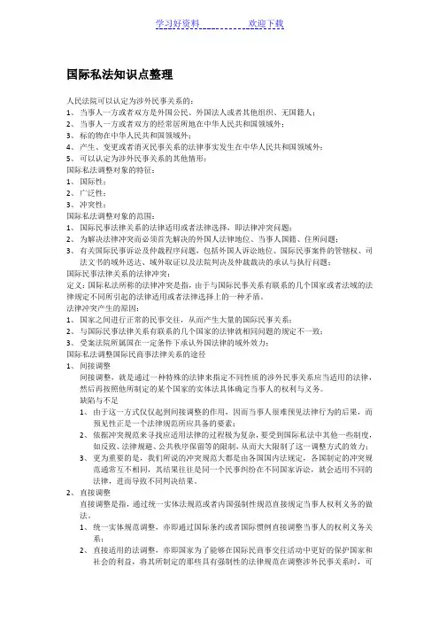 国际私法知识点整理