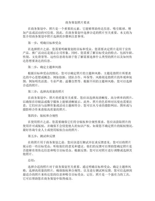 商务策划照片要求