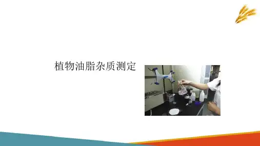 植物油脂理化检验—油脂中杂质