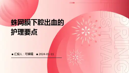 蛛网膜下腔出血的护理要点ppt课件