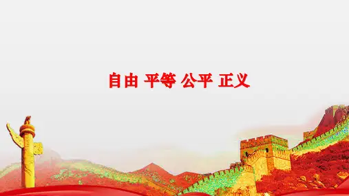 八下道德与法治专题复习 自由平等公平正义