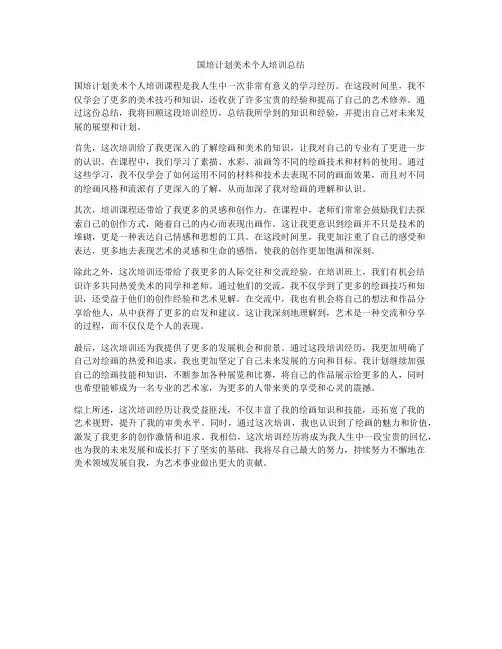 国培计划美术个人培训总结