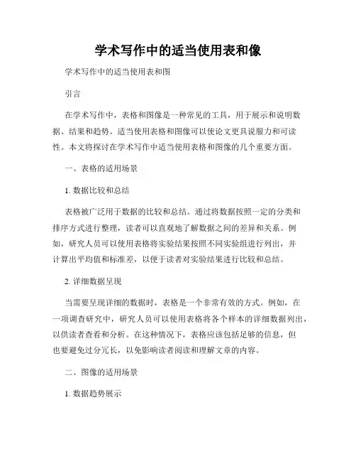 学术写作中的适当使用表和像