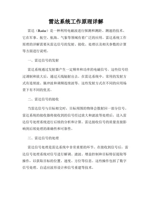 雷达系统工作原理详解