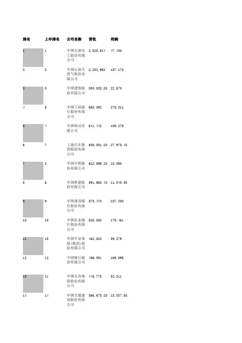 2015年财富中国500强排行榜