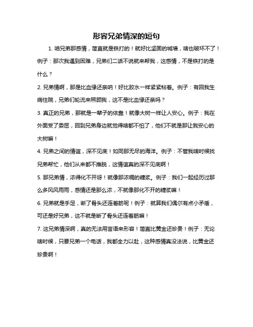 形容兄弟情深的短句