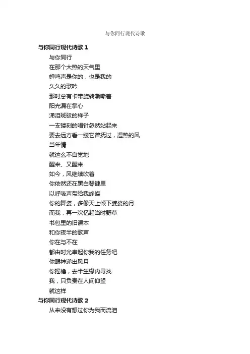 与你同行现代诗歌