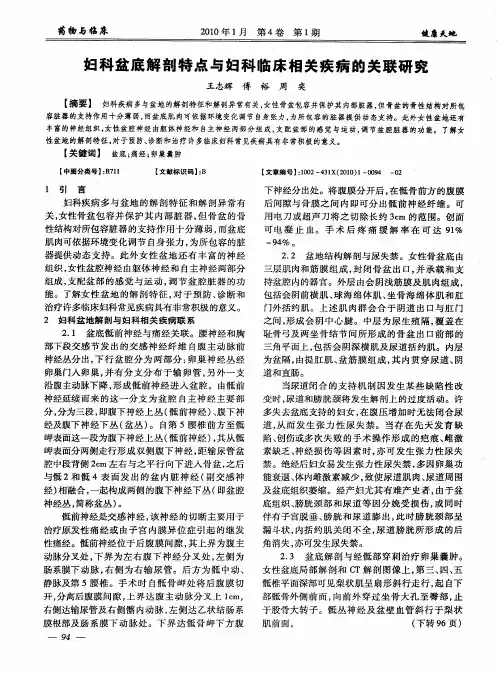 妇科盆底解剖特点与妇科临床相关疾病的关联研究
