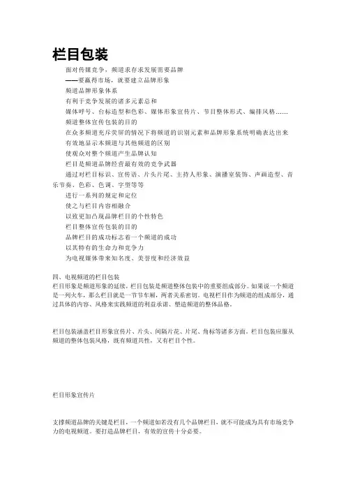电视节目栏目包装介绍