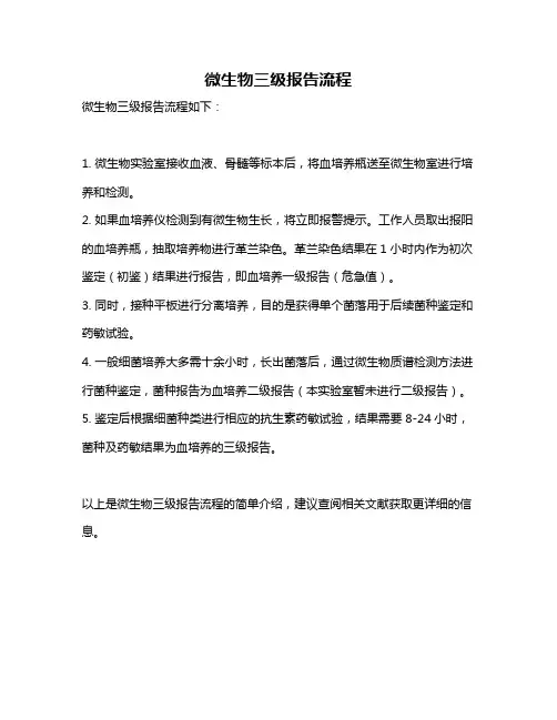 微生物三级报告流程