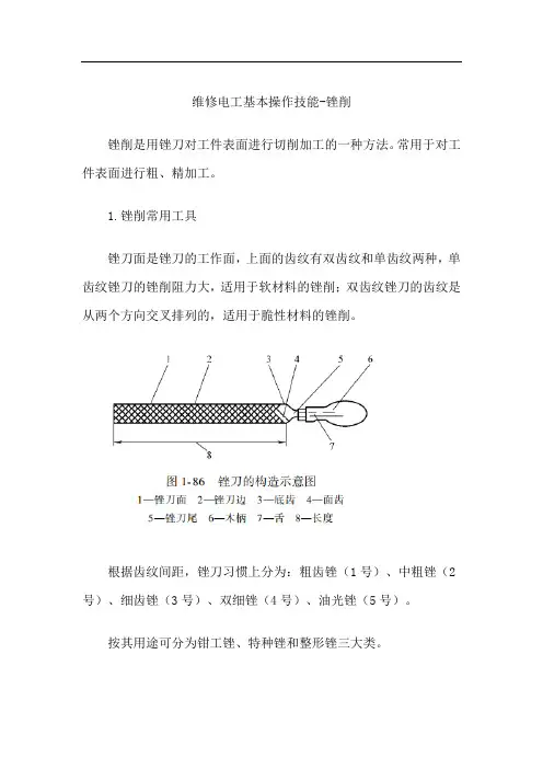 维修电工基本操作技能-锉削