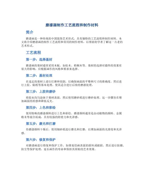 磨漆画制作工艺流程和制作材料