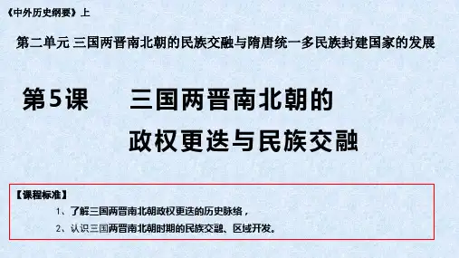 第5课 三国两晋南北朝的政权更迭与民族交融