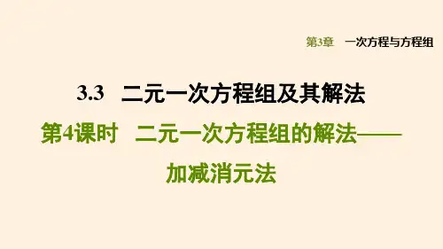 二元一次方程组的解法——加减消元法PPT课件(沪科版)