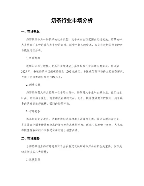 奶茶行业市场分析