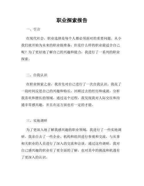 职业探索报告