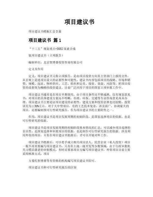 项目建议书