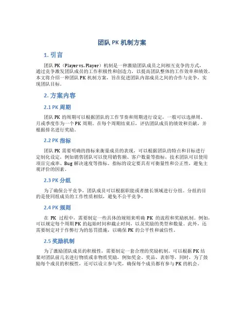 团队pk机制方案