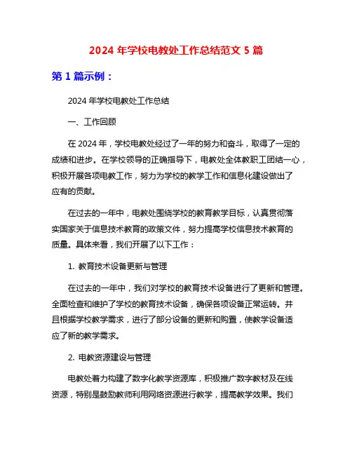 2024年学校电教处工作总结范文5篇