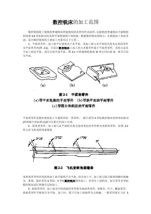 数控铣床的加工范围