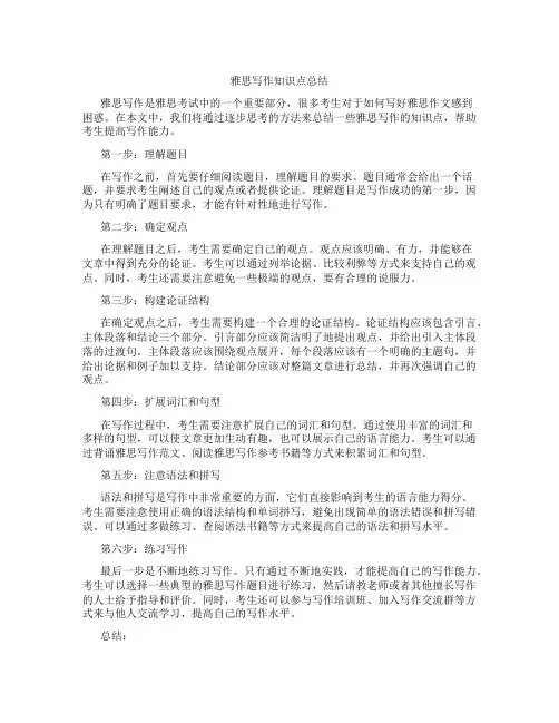 雅思写作知识点总结