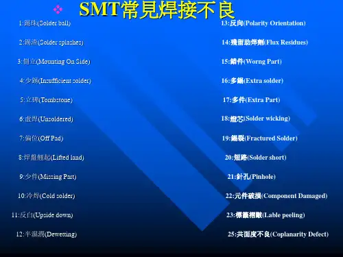 SMT常见焊接不良