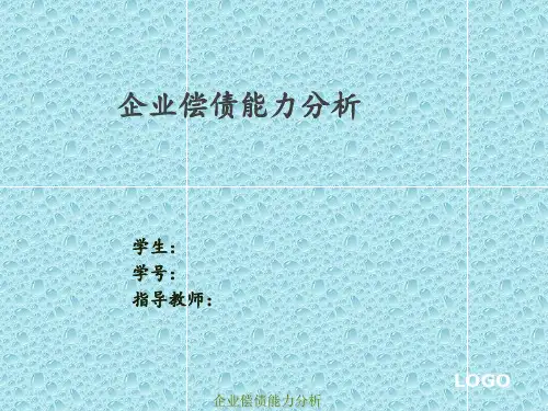 企业偿债能力分析 ppt课件