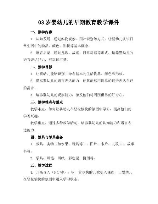 03岁婴幼儿的早期教育教学课件