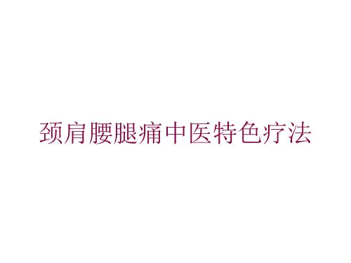 颈肩腰腿痛中医特色疗法培训课件