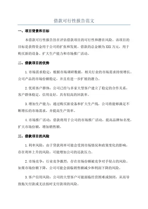 借款可行性报告范文