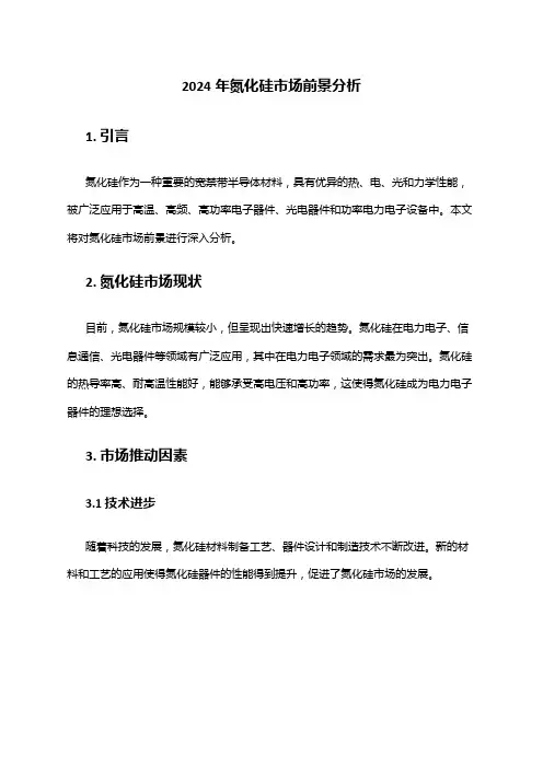 2024年氮化硅市场前景分析